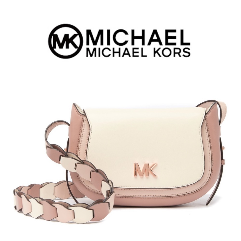 NWT Michael Kors Jolene Leather Saddle Bag